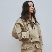 Multi collar short trench coat