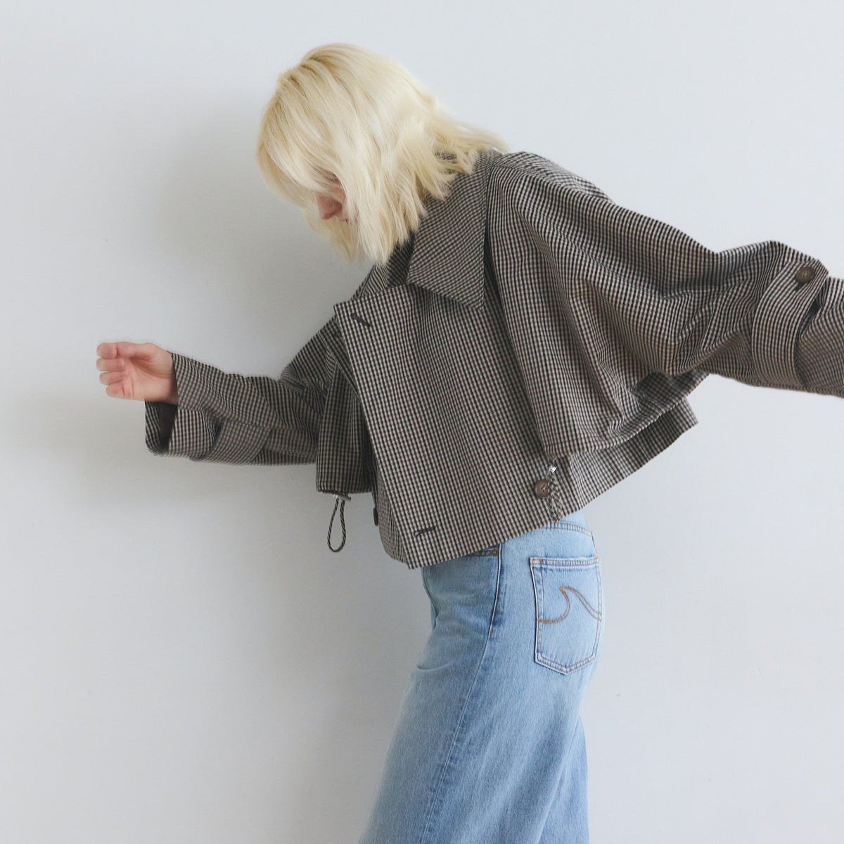 Multi collar short trench coat