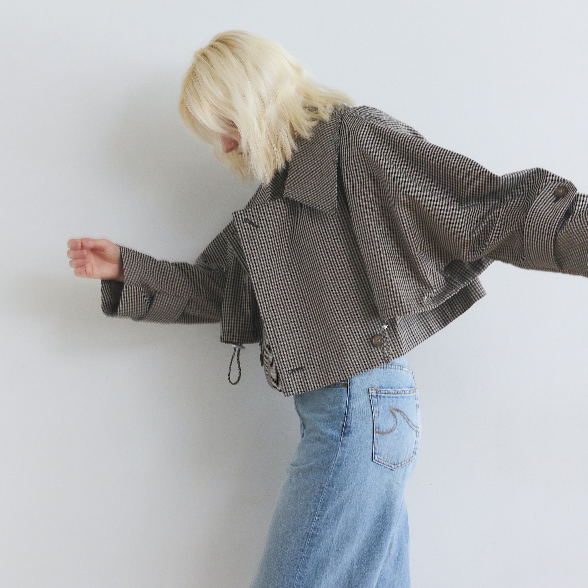 Multi collarショートトレンチコート