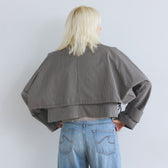 Multi collar short trench coat