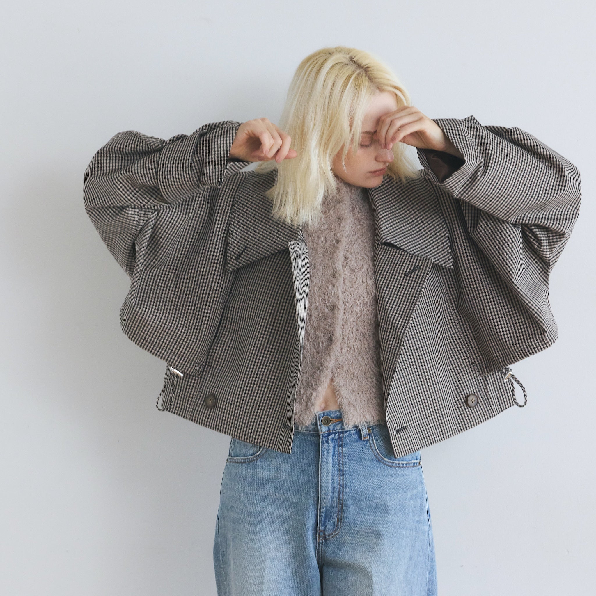 Multi collarショートトレンチコート