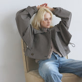 Multi collar short trench coat