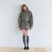 Multi collar short trench coat