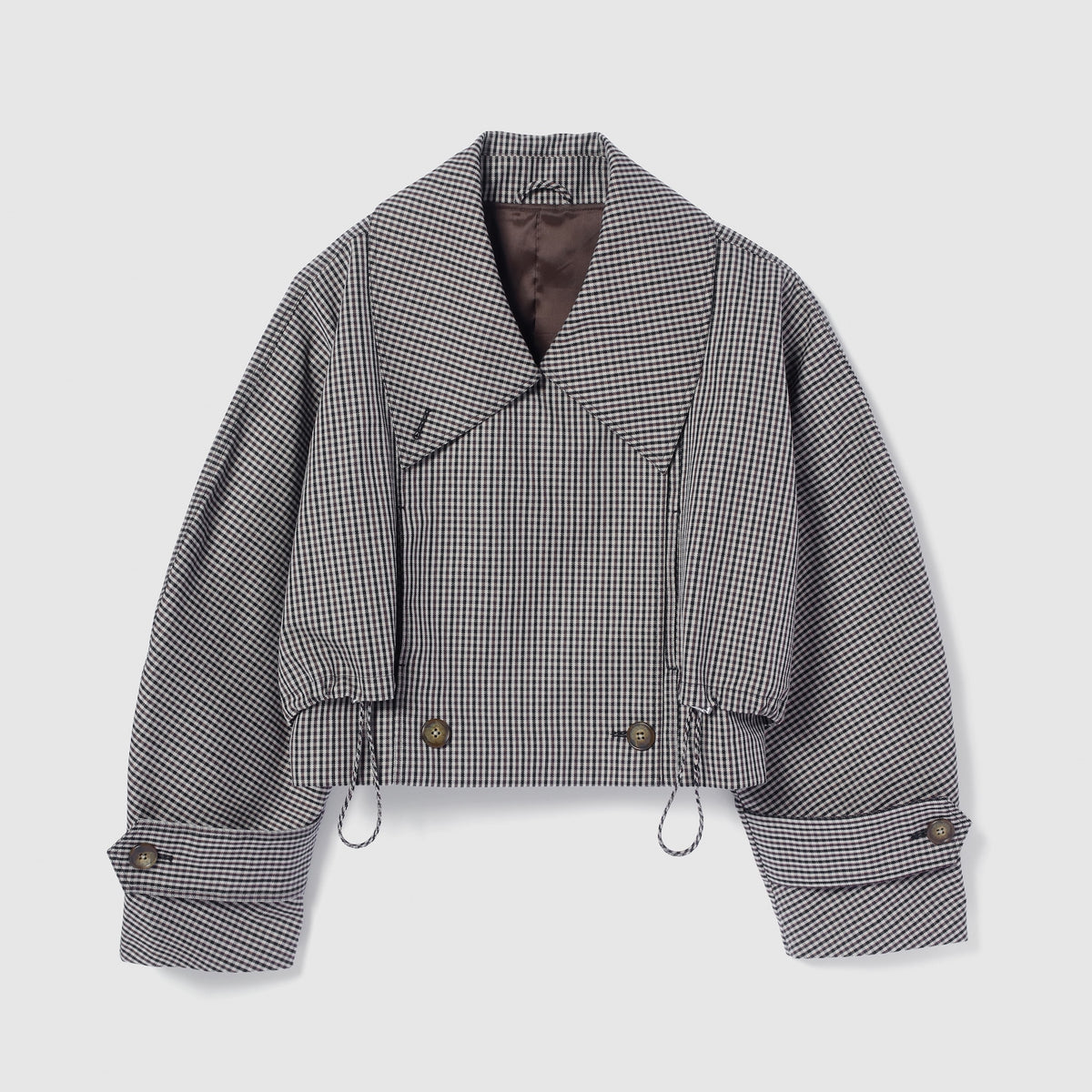 Multi collar short trench coat