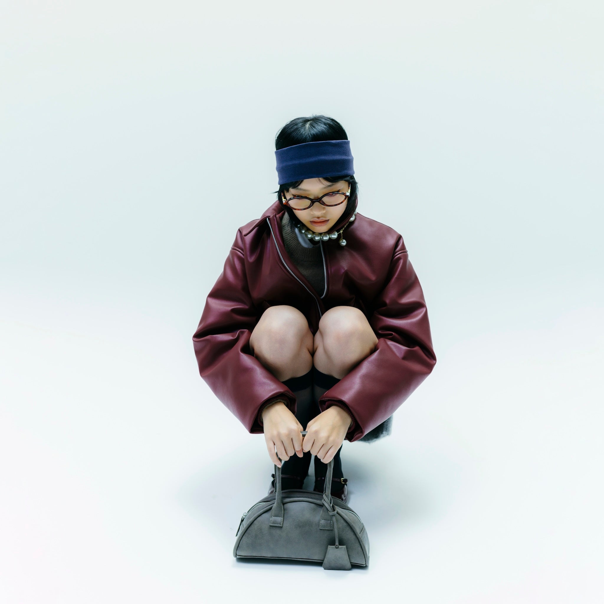 ECOレザーPUFFY Zipブルゾン