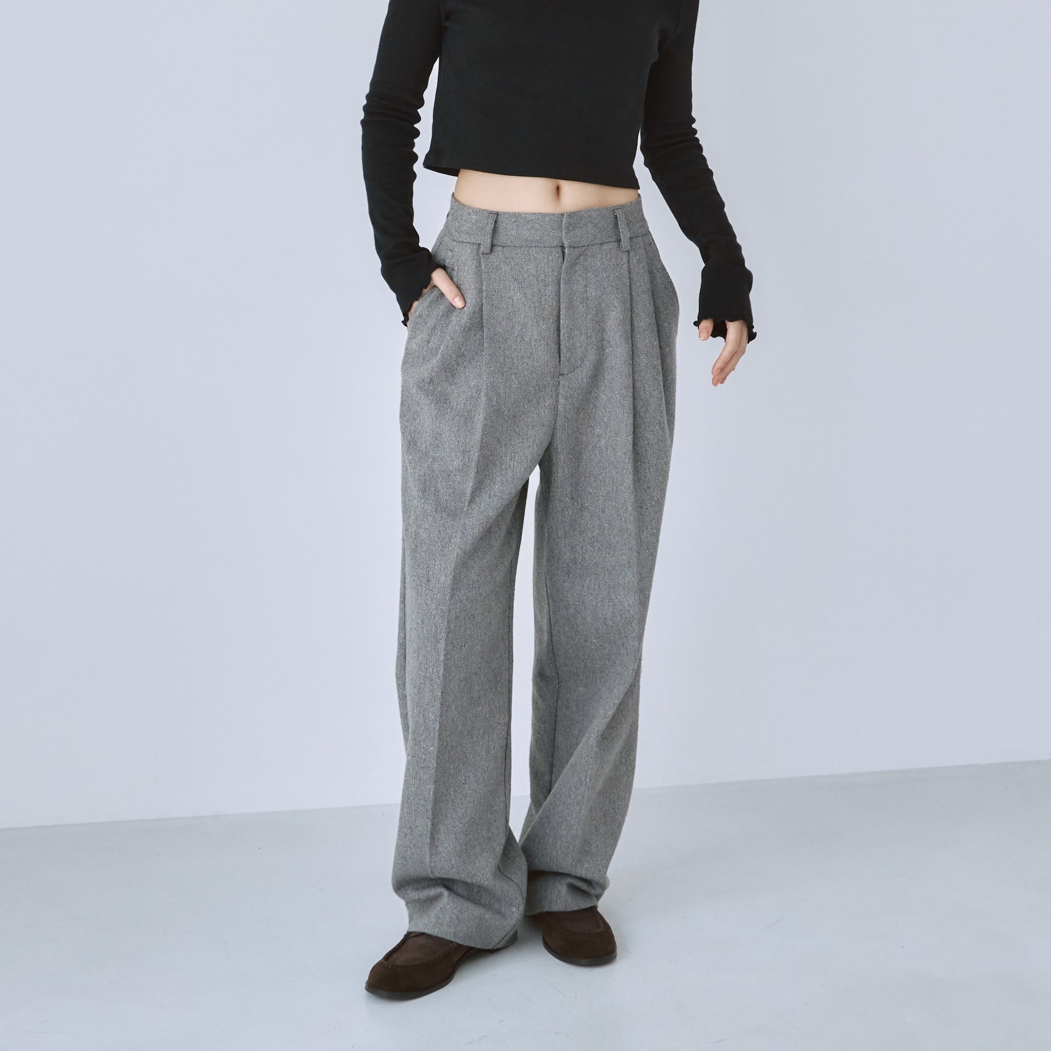 Tweed 2tuckスラックス