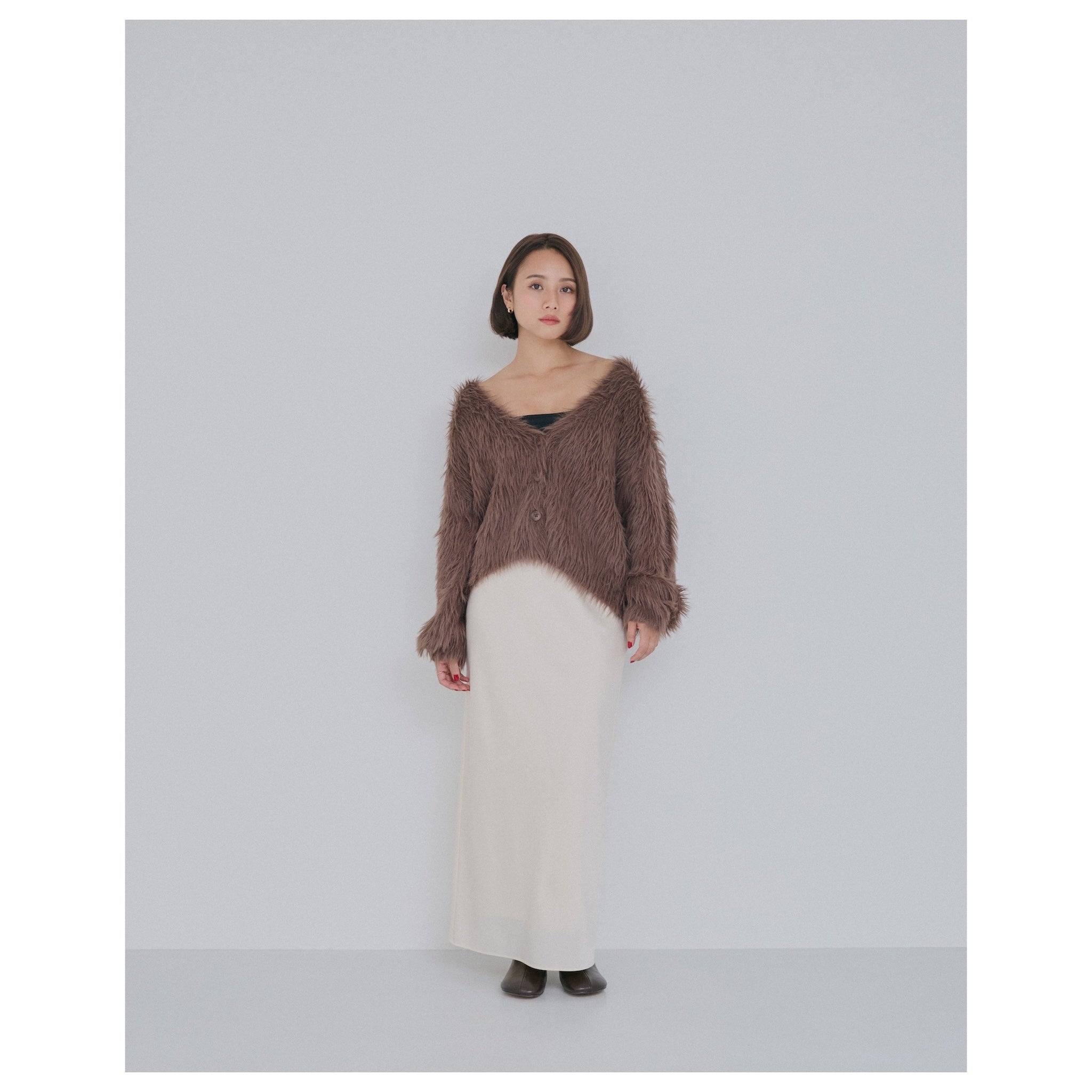 collab satin straight skirt