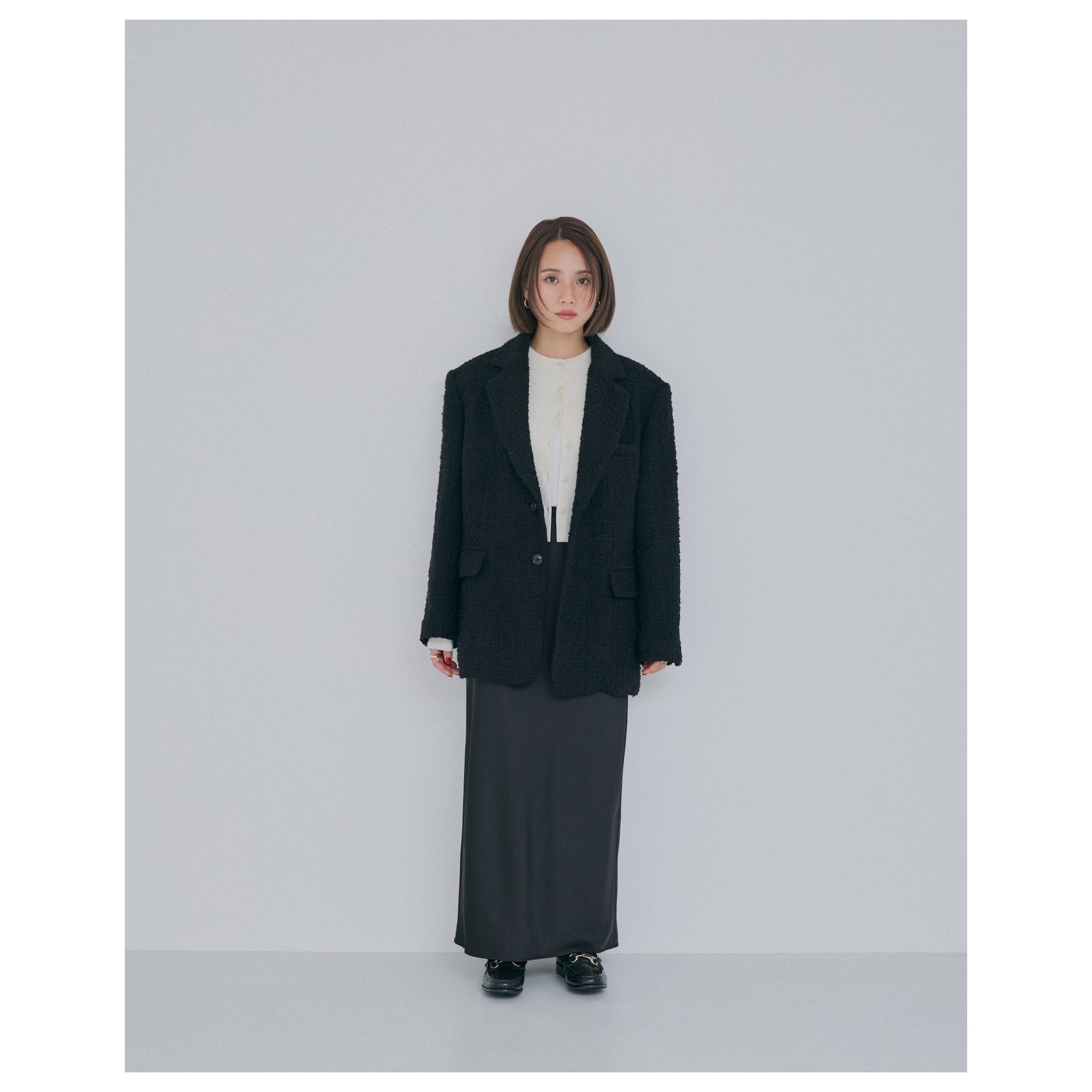 collab satin straight skirt