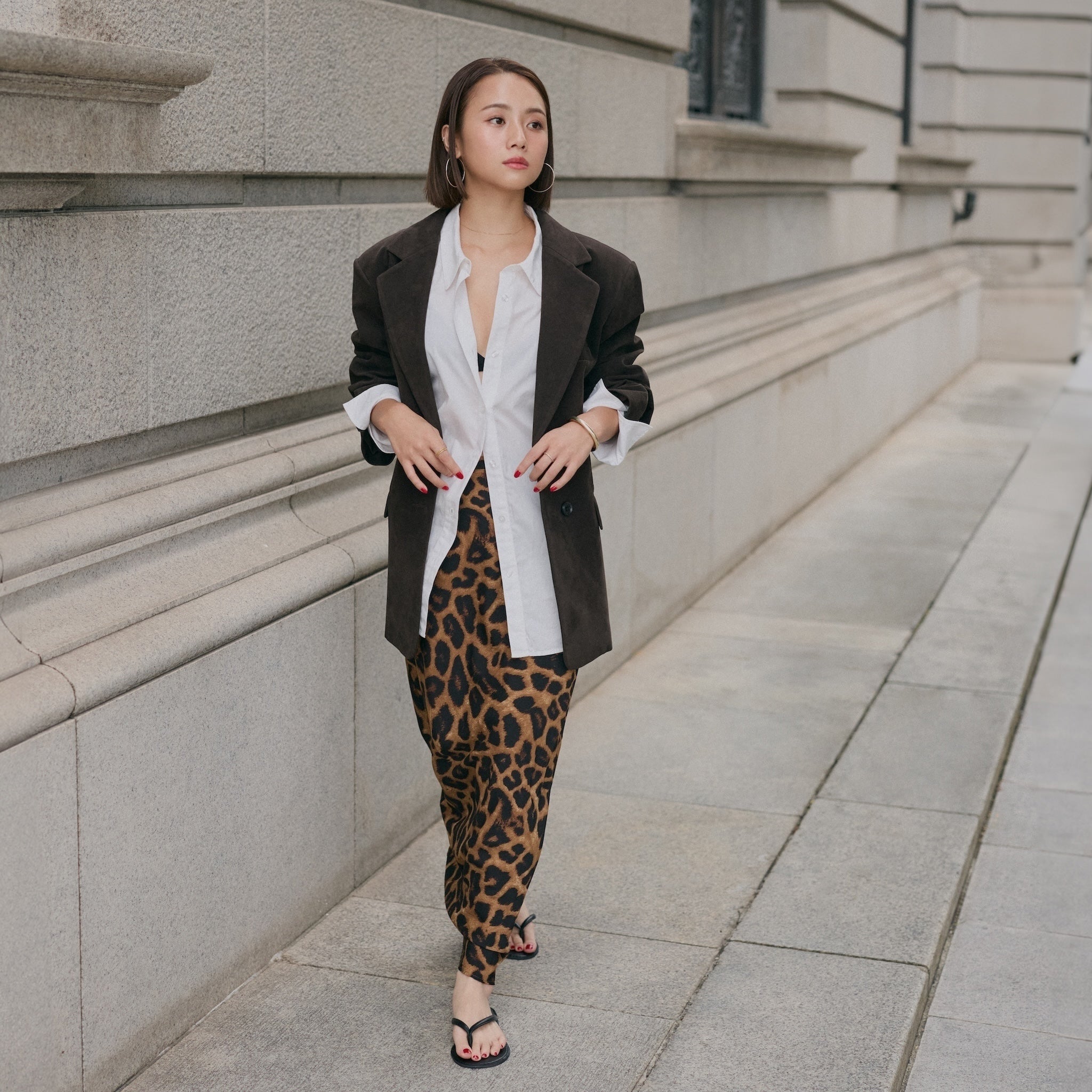 collab satin straight skirt
