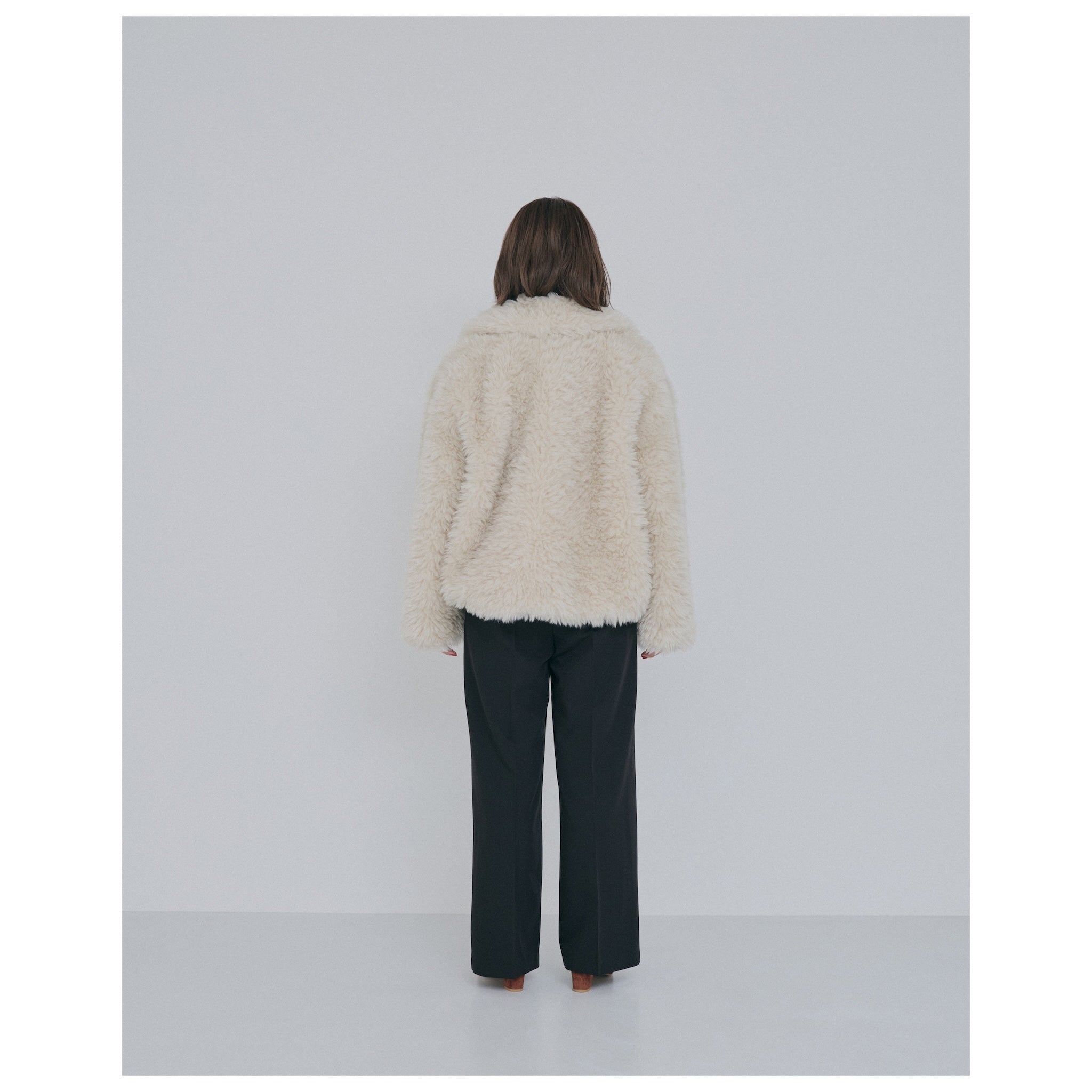 collab W tuckストレートスラックス