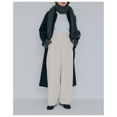 collab W tuckストレートスラックス