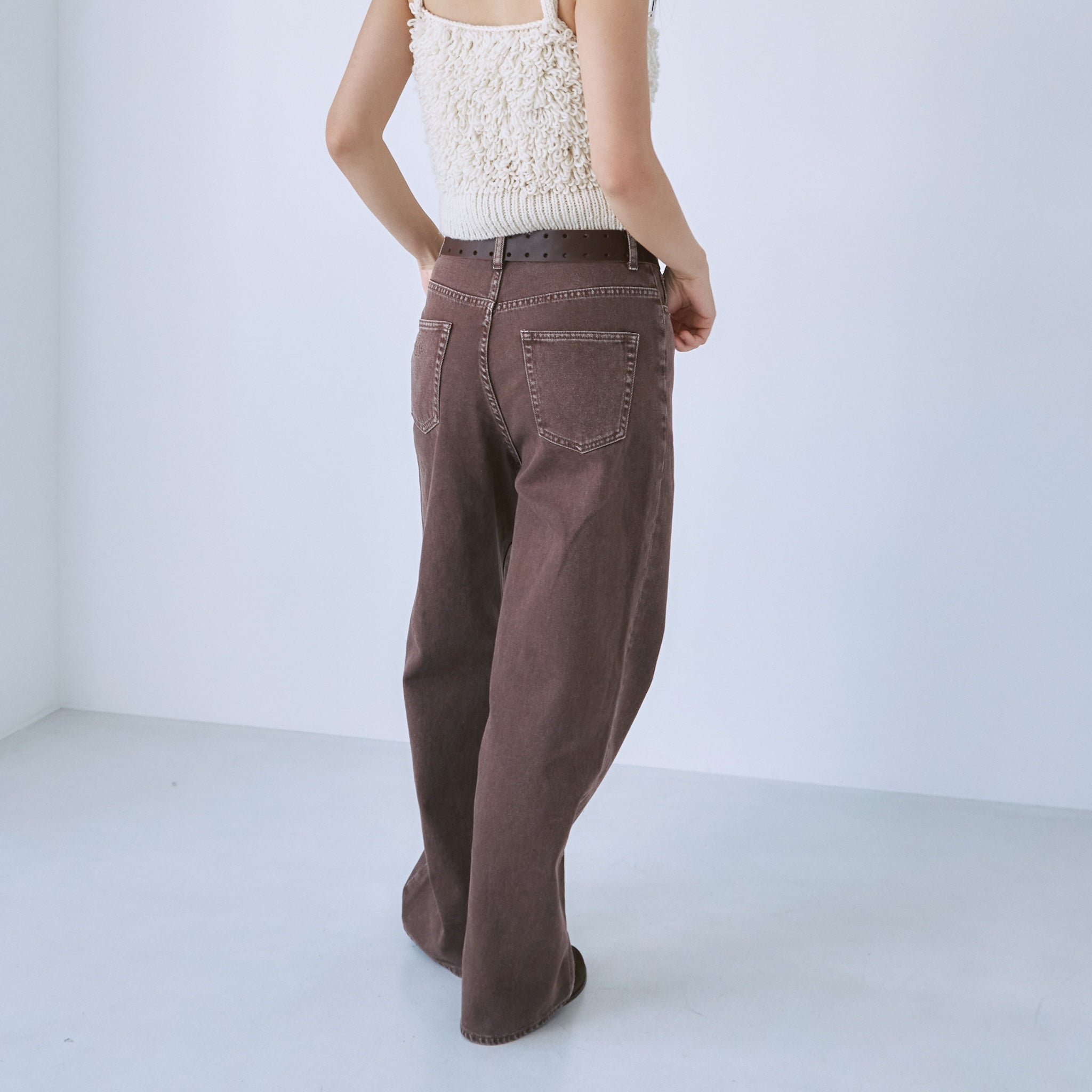 シールームリン ワイドウエストバギー SRN05 23 ブラウン ワイドウエストバギー SRN05