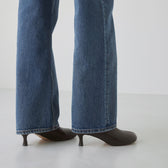 Round toe mid heel boots