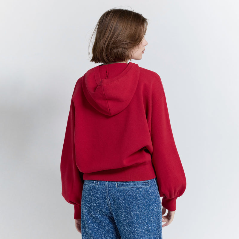Clear Cotton Knit Hoodie