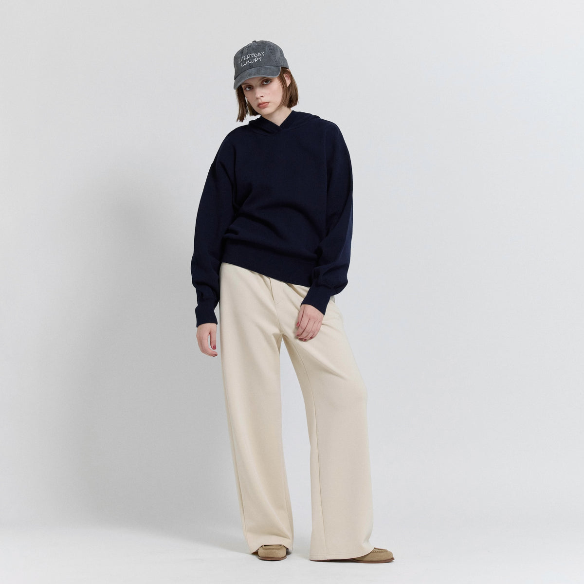 Clear Cotton Knit Hoodie