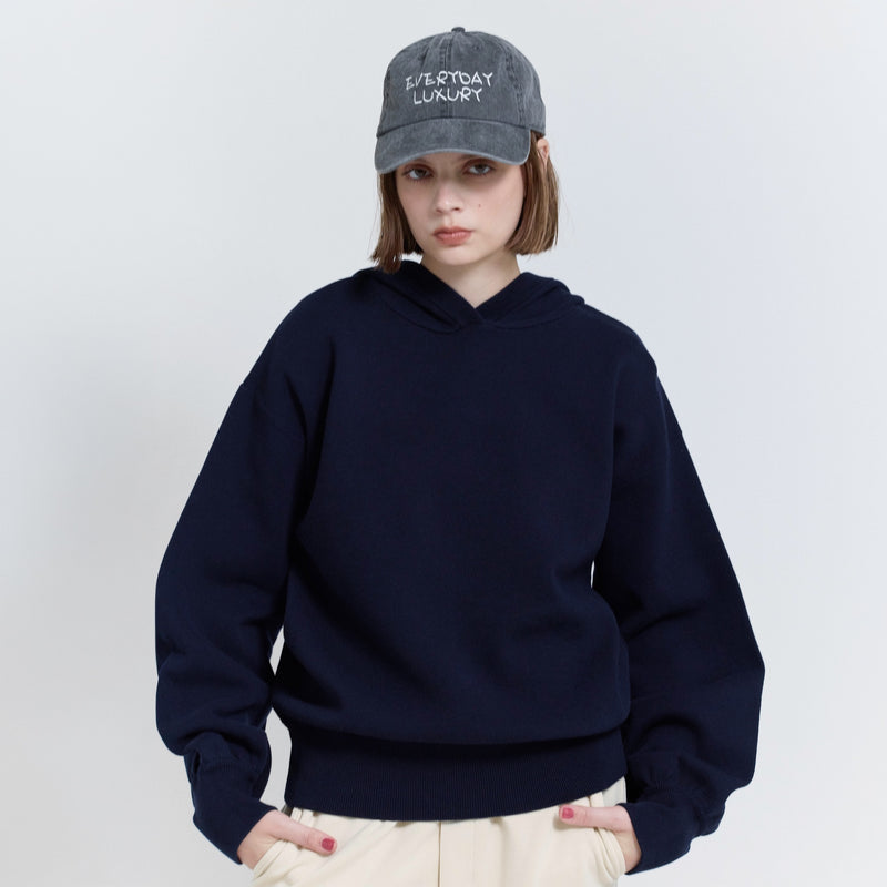 Clear Cotton Knit Hoodie