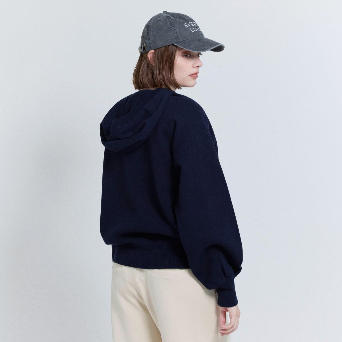 Clear Cotton Knit Hoodie