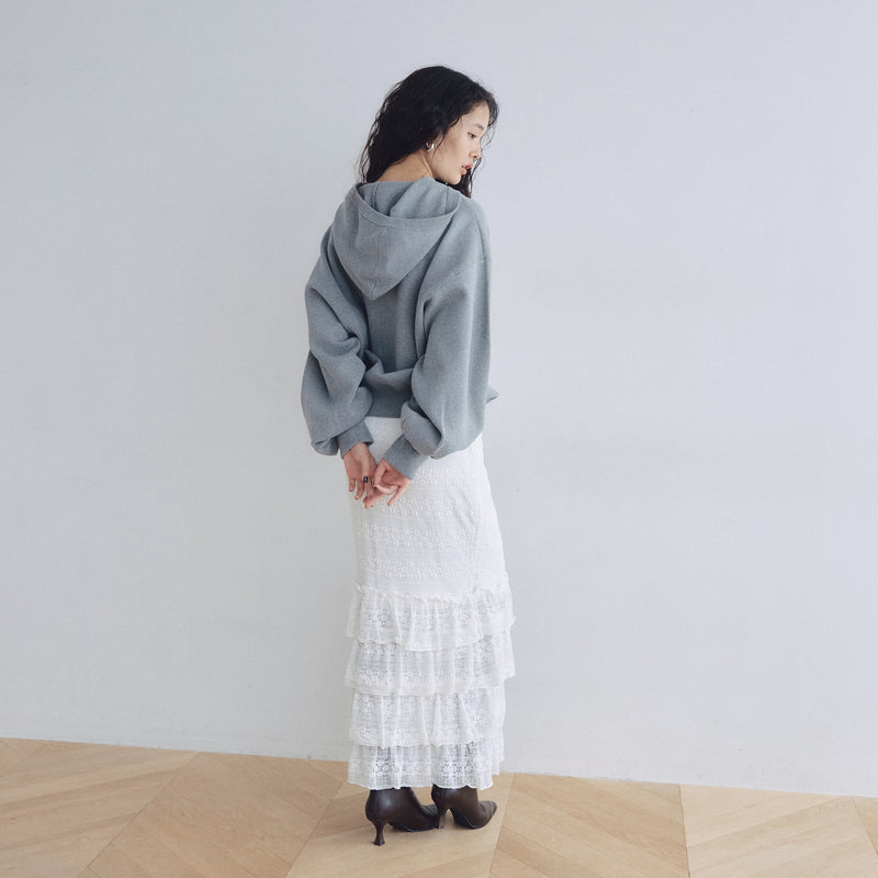 Clear Cotton Knit Hoodie