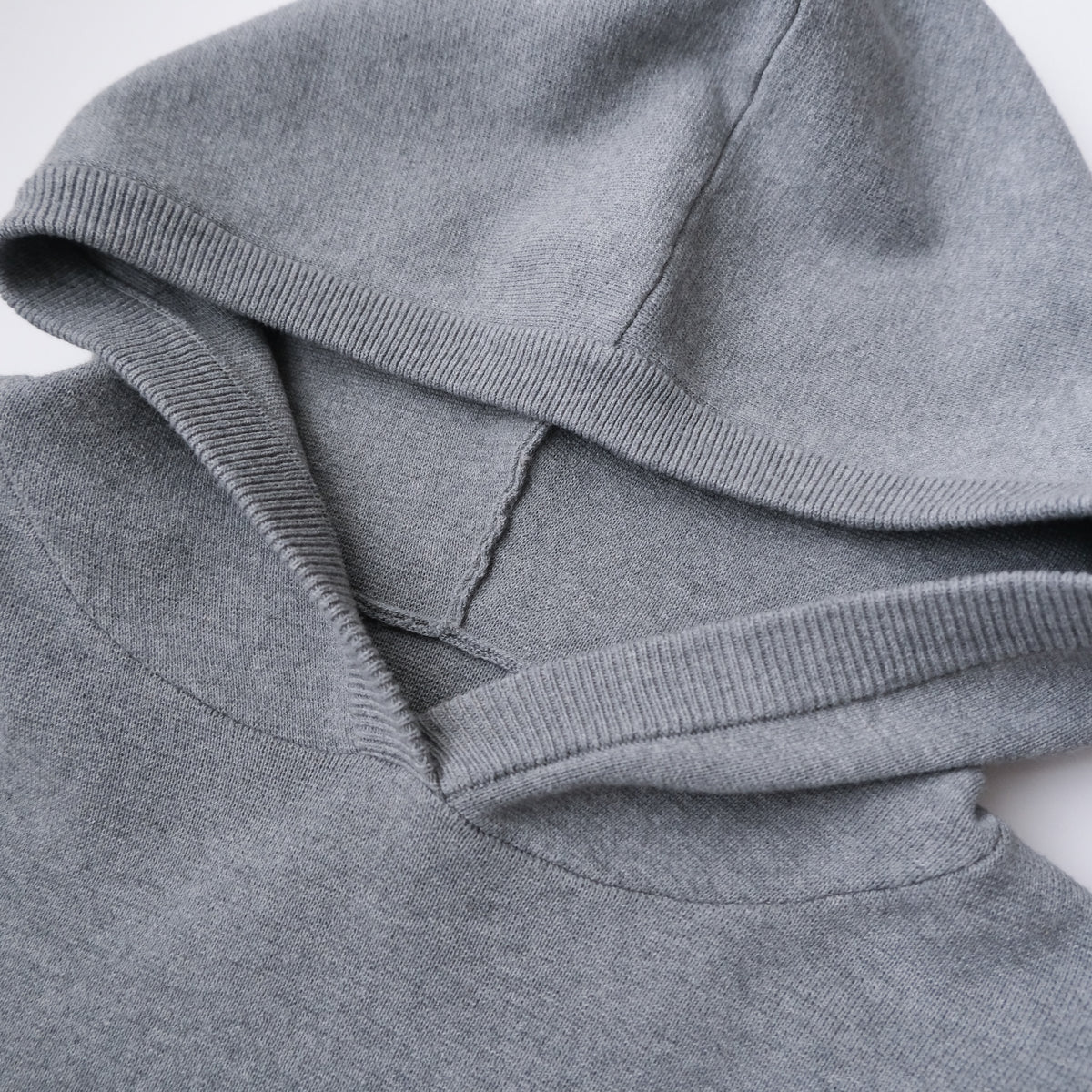 Clear Cotton Knit Hoodie