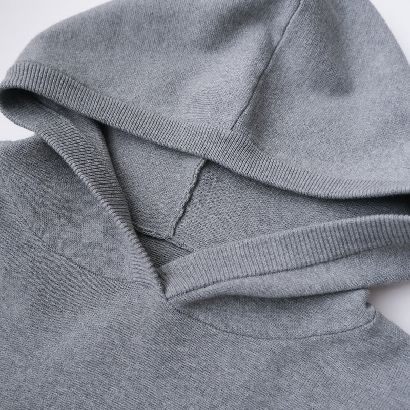 Clear Cotton Knit Hoodie