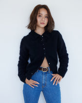 collab Fox Woolボロカーディガン