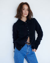 collab Fox Woolボロカーディガン