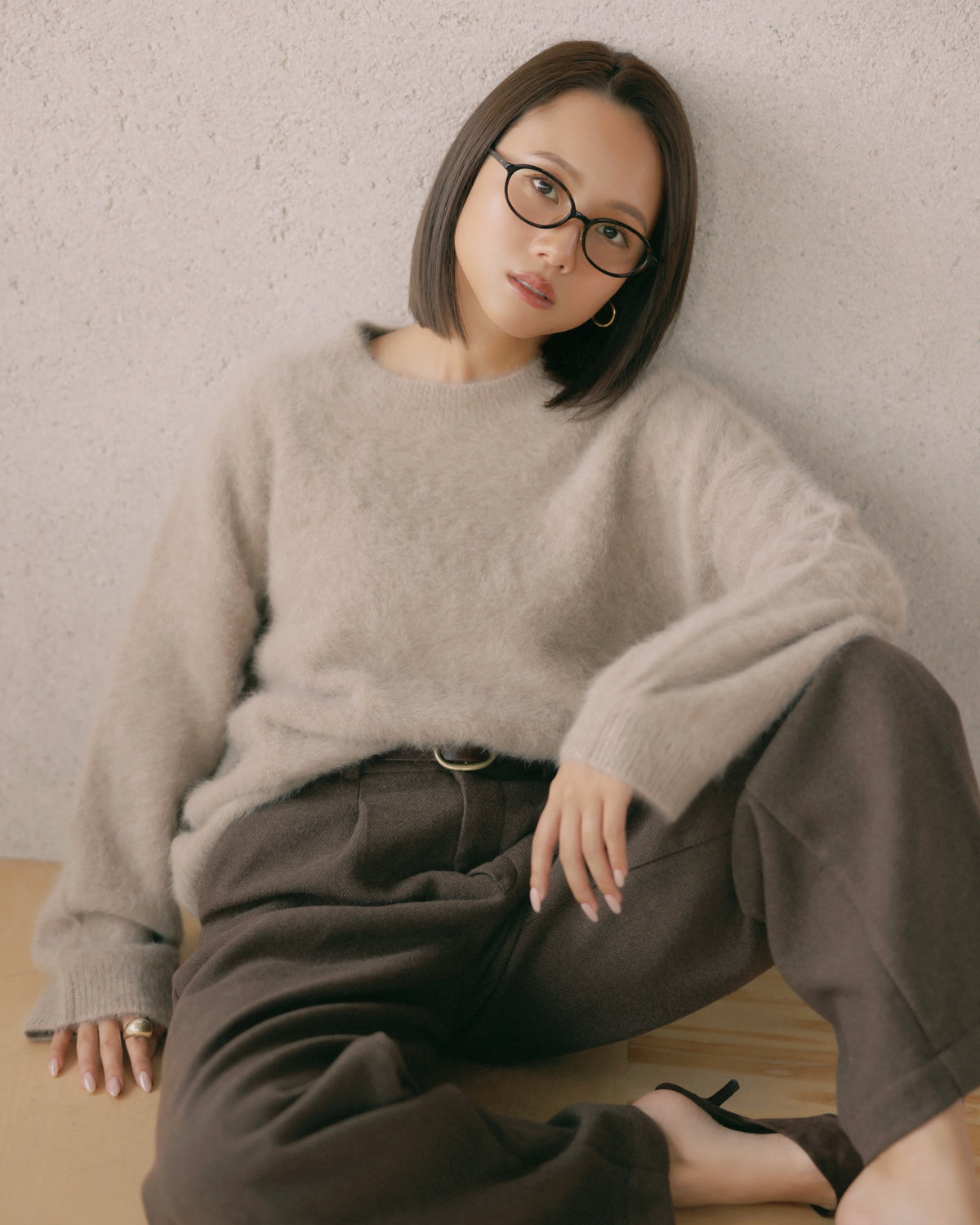 collab Fox Cashmereニットプルオーバー
