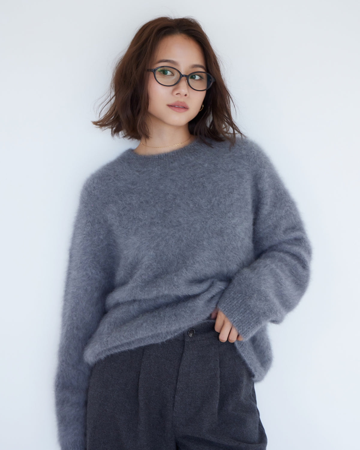collab Fox Cashmereニットプルオーバー