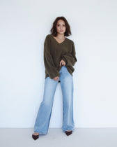 collab Basic Vネックニットトップス