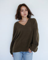 collab Basic Vネックニットトップス