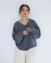collab Basic Vネックニットトップス