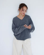 collab Basic Vネックニットトップス