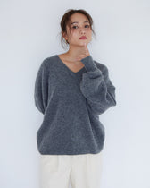 collab Basic Vネックニットトップス