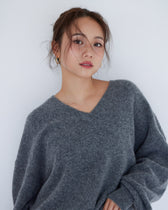 collab Basic Vネックニットトップス