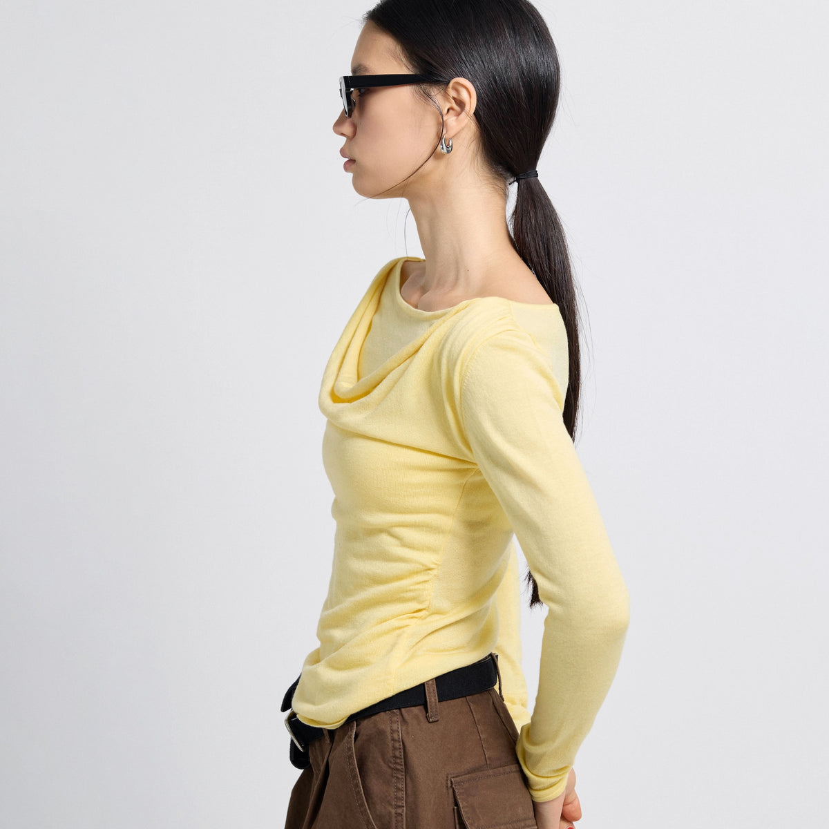 Drape Neck Knitトップス
