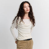 Drape Neck Knitトップス