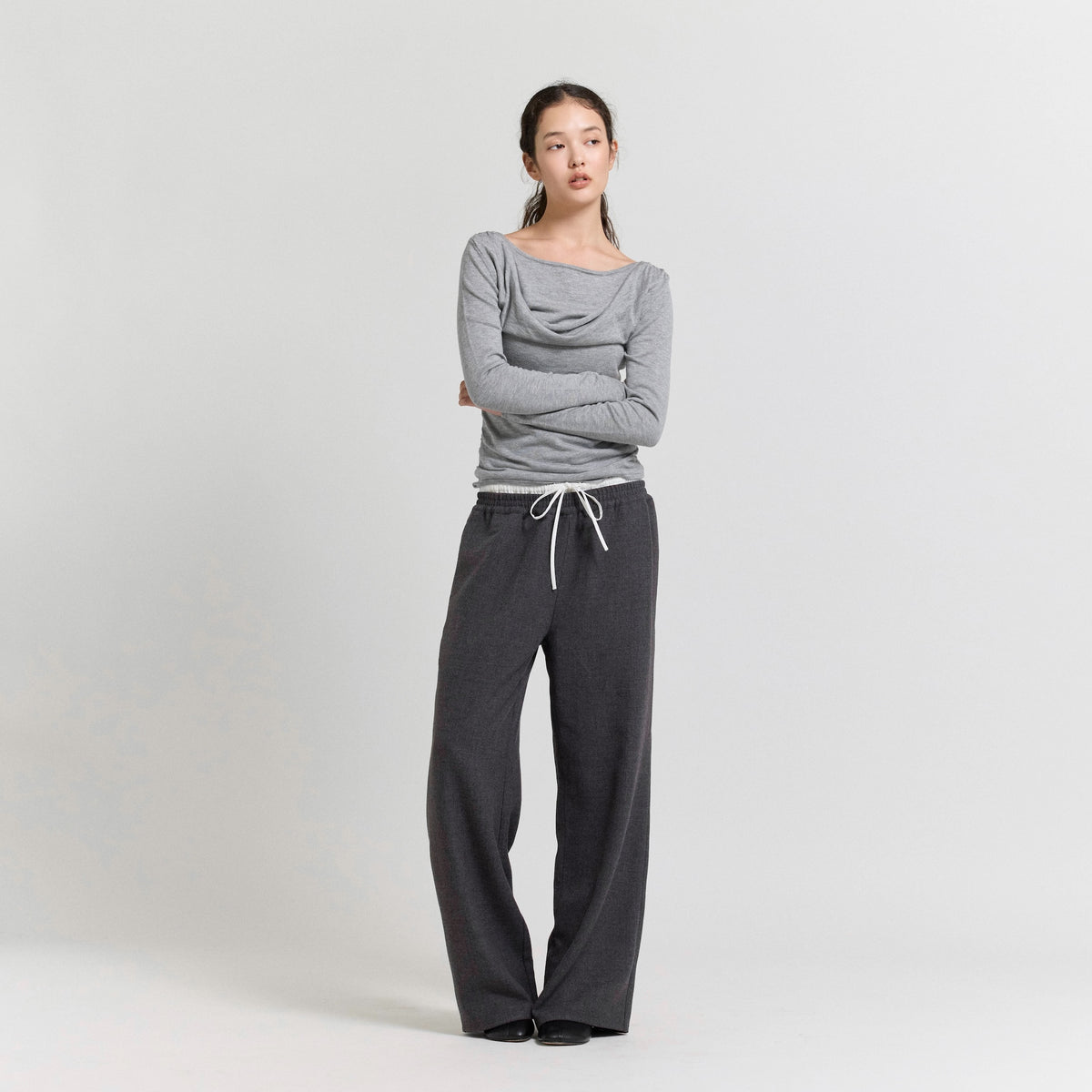 Drape Neck Knitトップス
