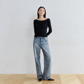Drape Neck Knitトップス