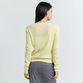 Henley Neck Ribbed Knit Pullover