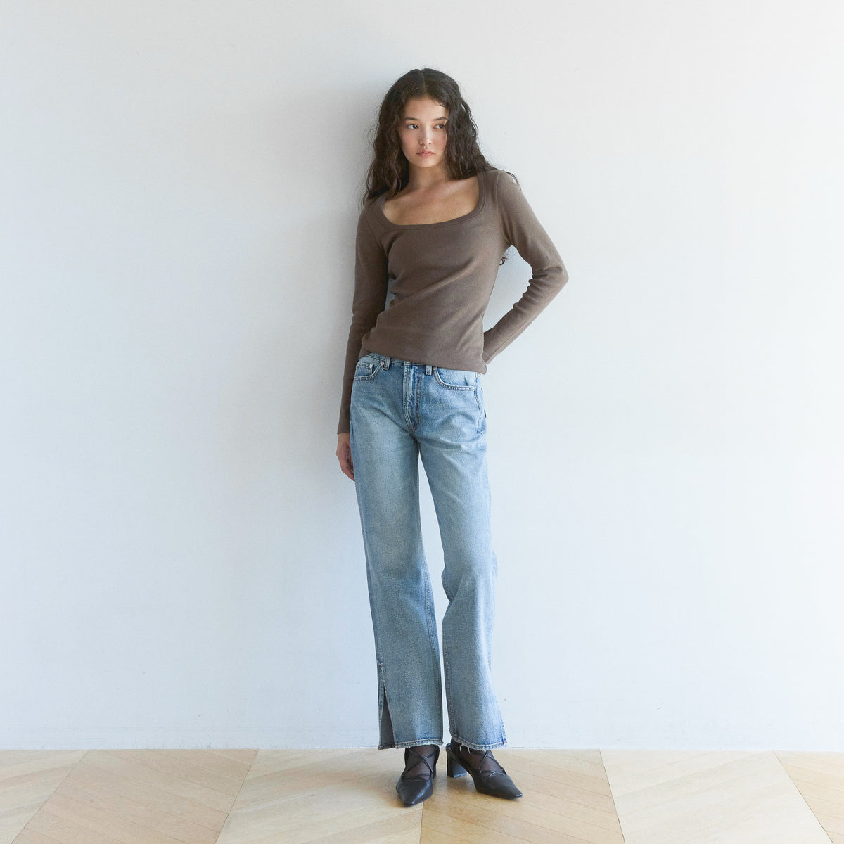 Supima Cotton U-Neck Long Sleeve