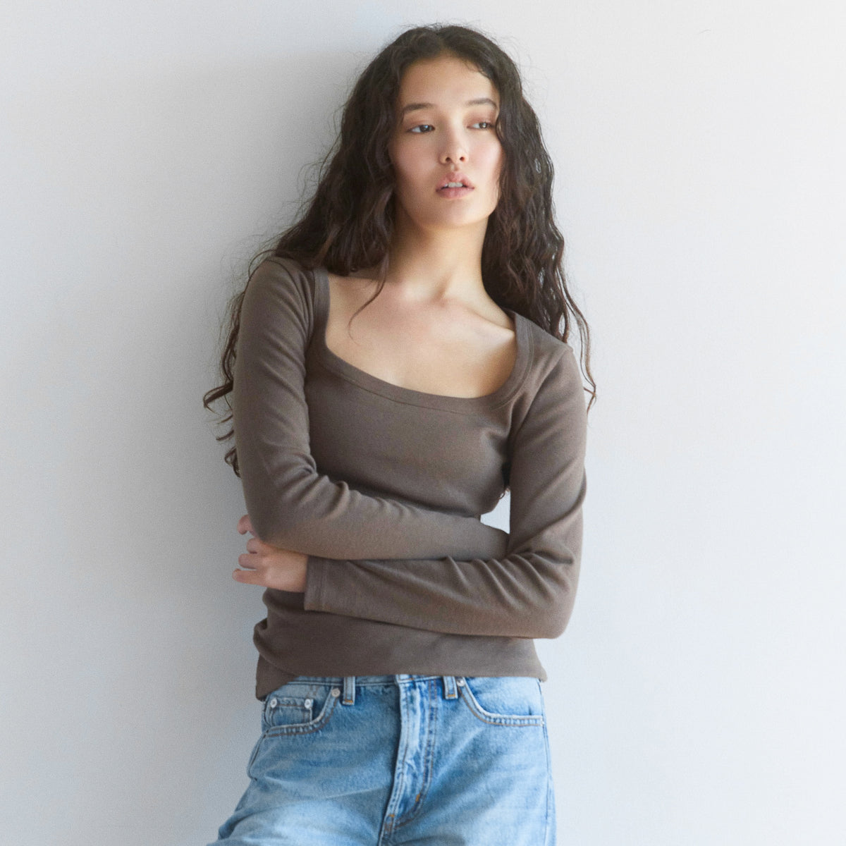 Supima Cotton U-Neck Long Sleeve