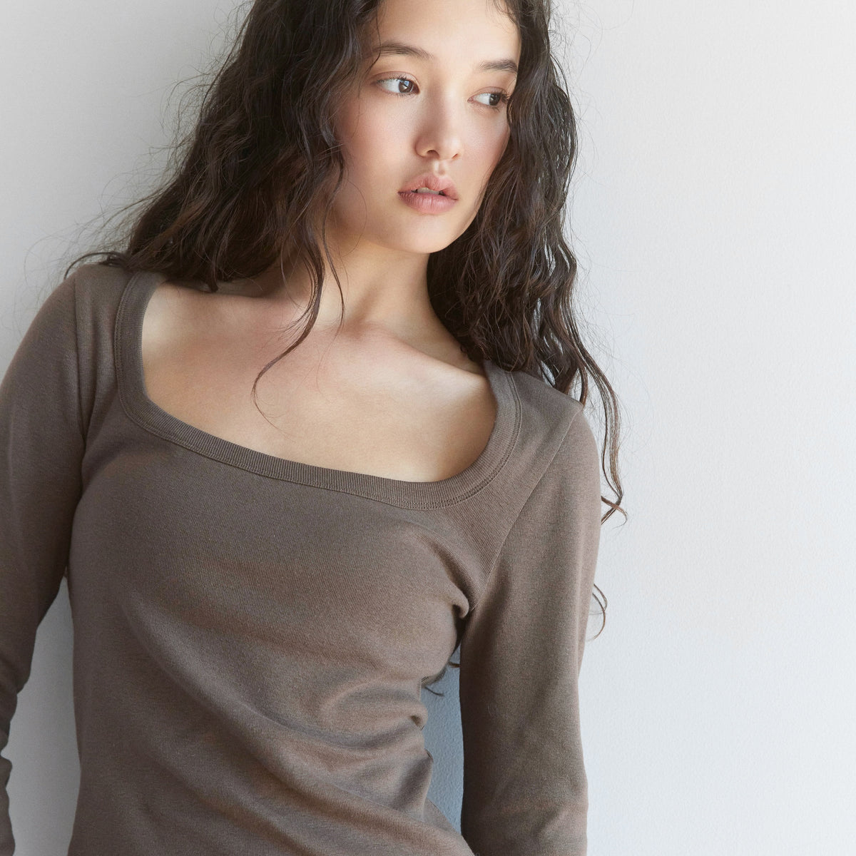 Supima Cotton U-Neck Long Sleeve