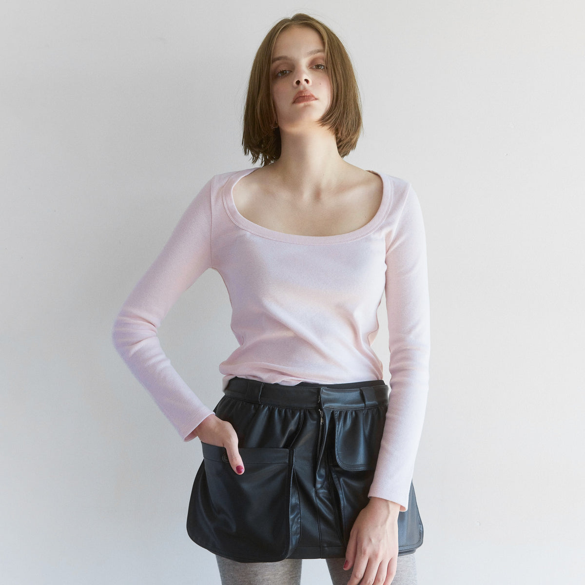 Supima Cotton U-Neck Long Sleeve