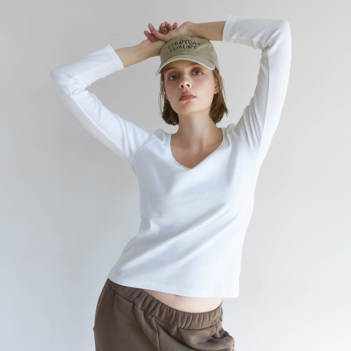 Supima Cotton U-Neck Long Sleeve