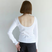 Old Cotton Back U-neck Long-sleeve Top