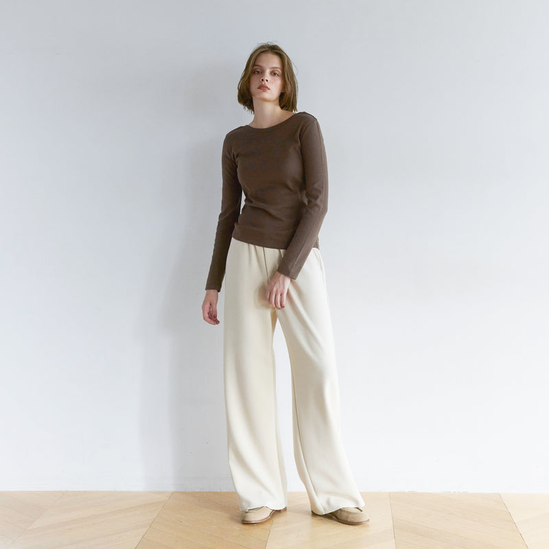 Old Cotton Back U-neck Long-sleeve Top