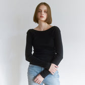 Old Cotton Back U-neck Long-sleeve Top