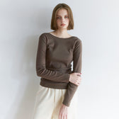 Old Cotton Back U-neck Long-sleeve Top