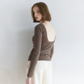 Old Cotton Back U-neck Long-sleeve Top