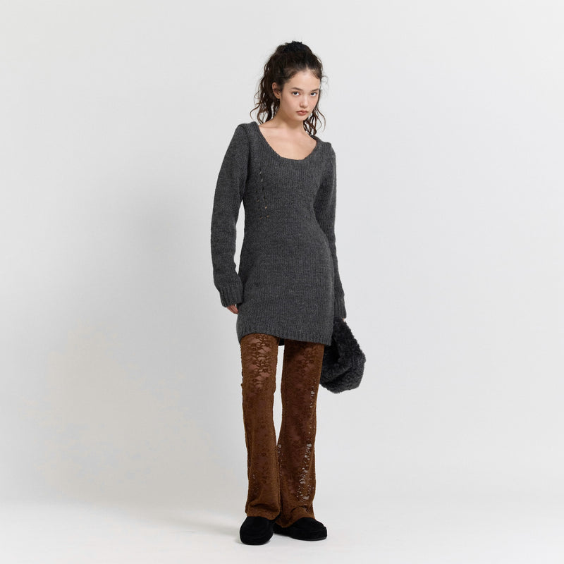 Roving Yarn Knit Tunic Top
